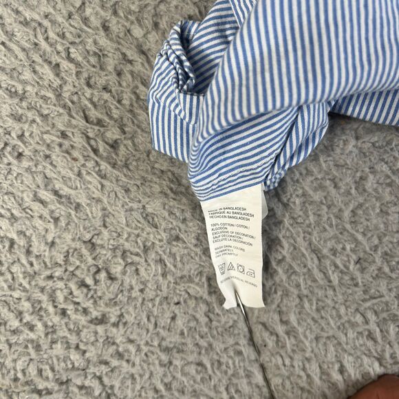 Izod Shirt Mens XXXL Blue White Pinstripe Long Sleeve Pocket Button Down - Picture 8 of 8